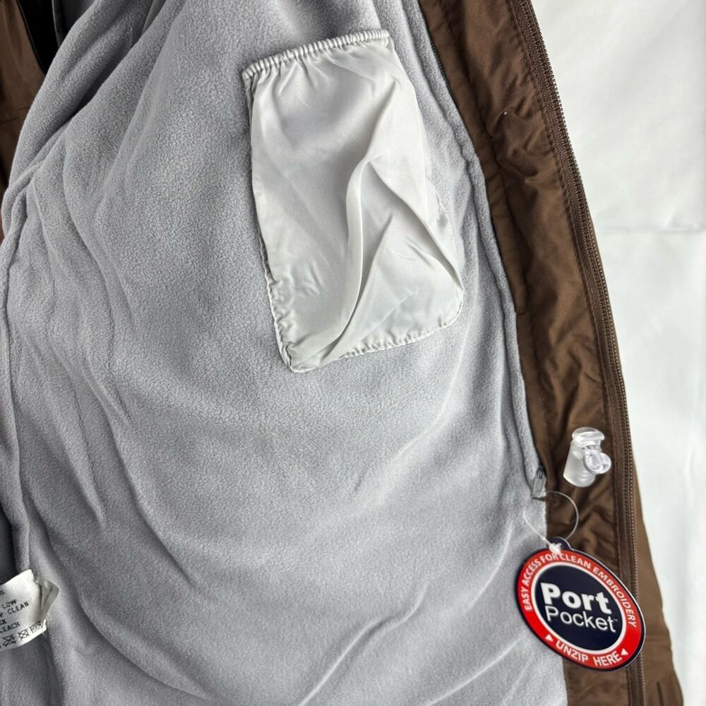 NWT Port Authority Brown and Cream Windbreaker Rain Jacket Winter Women’s Large - Picture 8 of 10